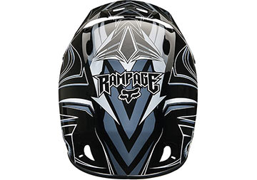 The back of the Fox Rampage DH Helmet.