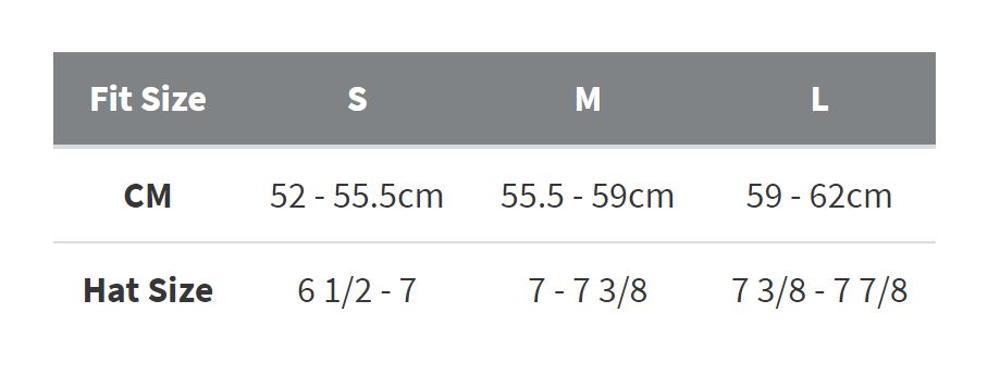 Bern Watts sizing chart