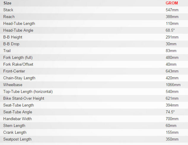 specialized camber grom for sale