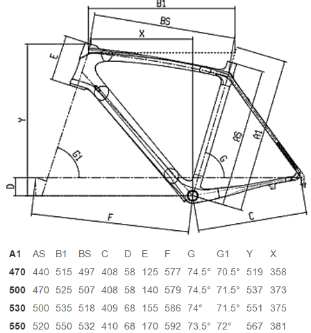 Bianchi Intenso Dama Ultegra Geometry Chart