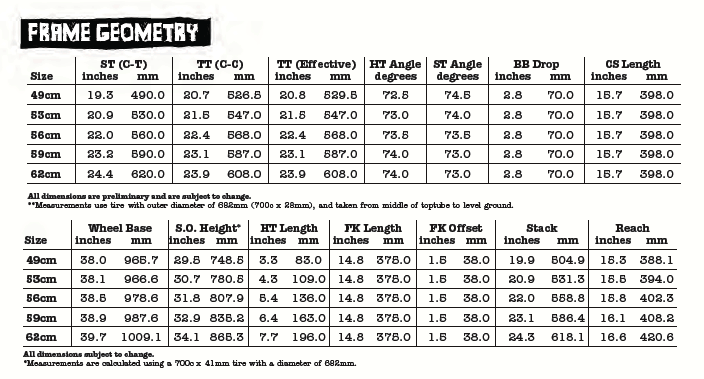 Surly Size Chart