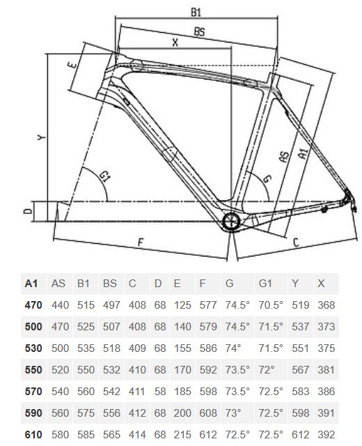 Bianchi Infinito CV geometry chart