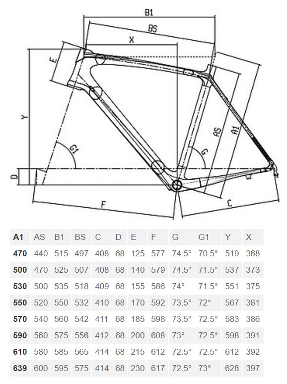 Bianchi Intenso geometry chart