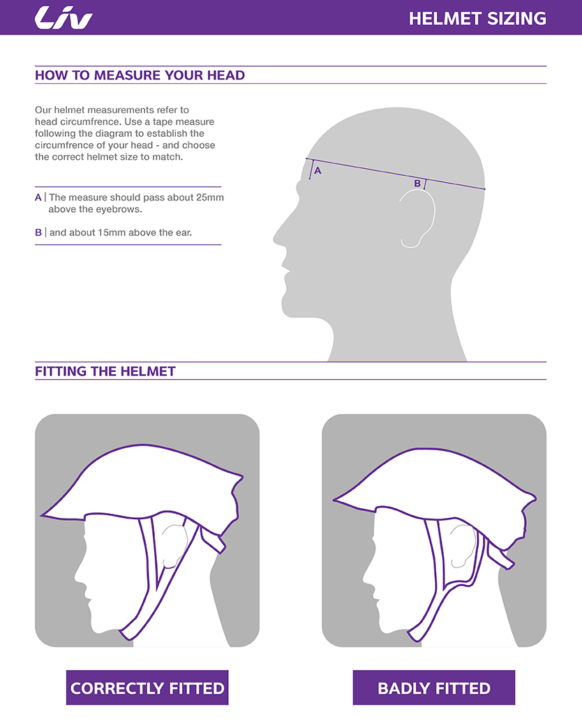 Liv helmet sizing chart