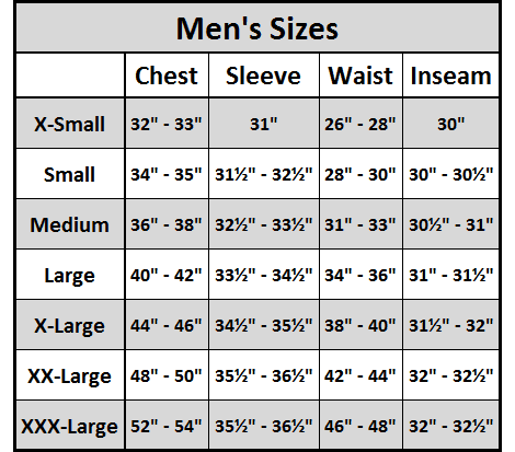 Fox Gear Size Chart