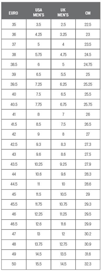 Specialized Shoe Size Chart