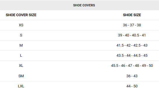 garneau shoe size chart