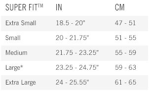 Superfit Size Chart