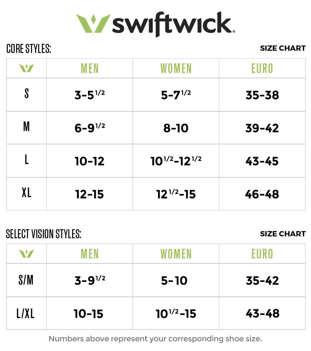 Swiftwick Size Chart