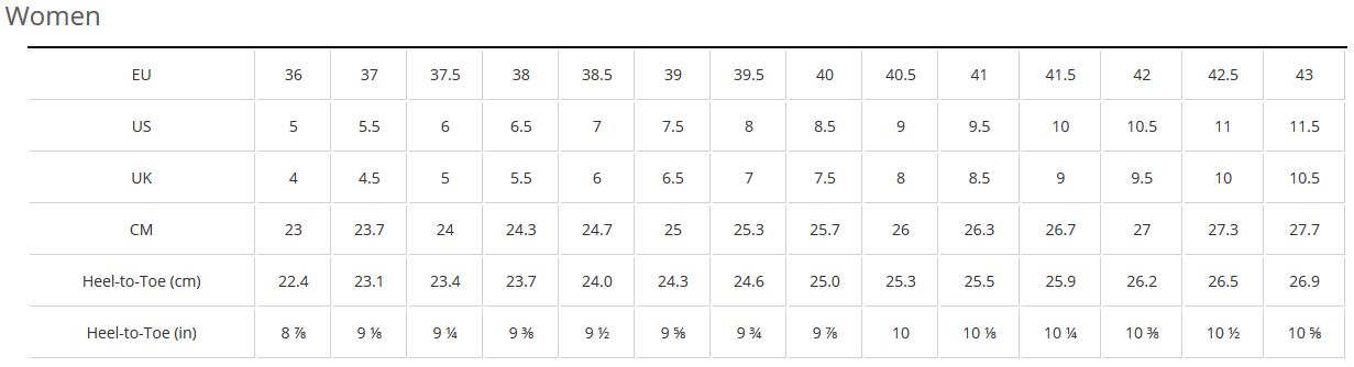 Bontrager Size Chart Shoes