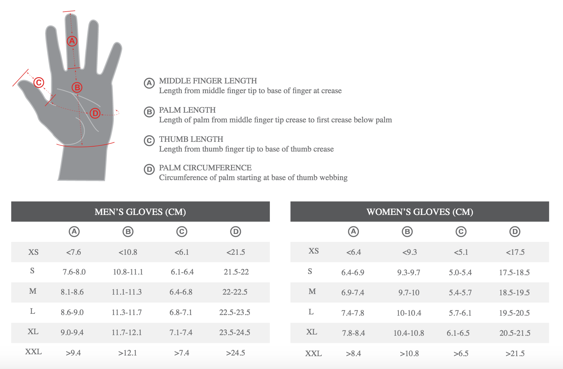 Wilson Golf Glove Size Chart