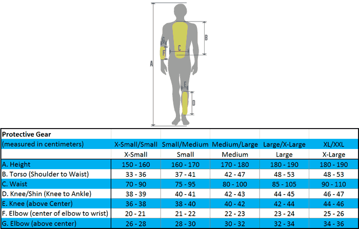 Ixs Pants Size Chart