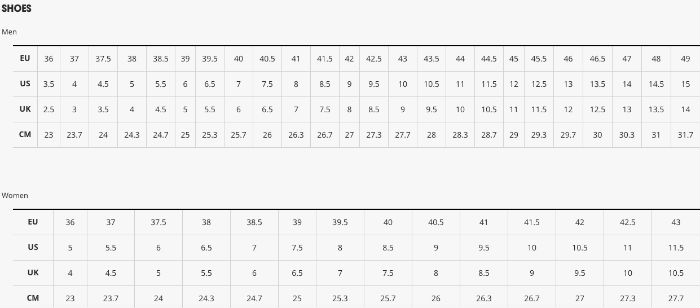 Bontrager Size Chart Shoes