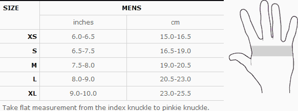 Columbia Gloves Size Chart