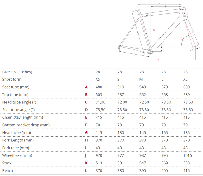 Focus Cayo Size Chart