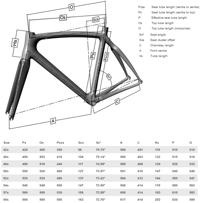 Colnago Fit Chart