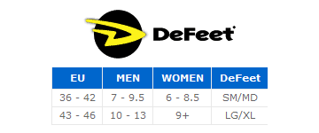 Defeet Size Chart