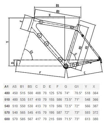 Bianchi Intrepeda Veloce Geometry Chart