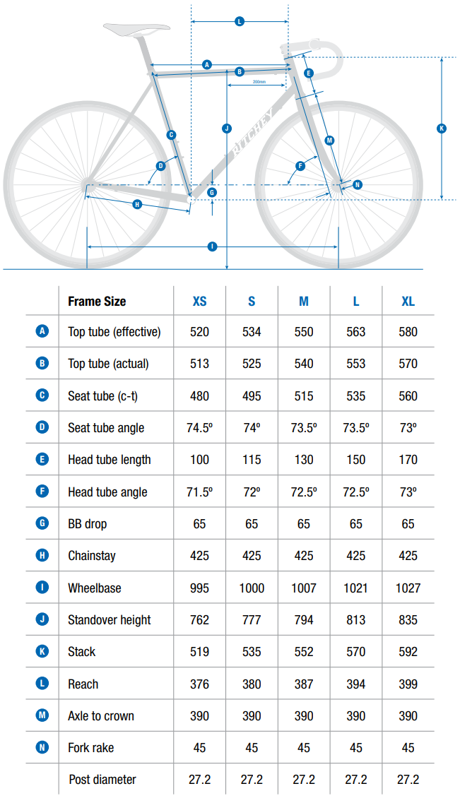 Cross Bike Size Chart