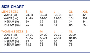 Serfas Size Chart