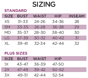 Shebeest Size Chart