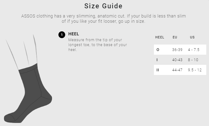 Sock Length Chart