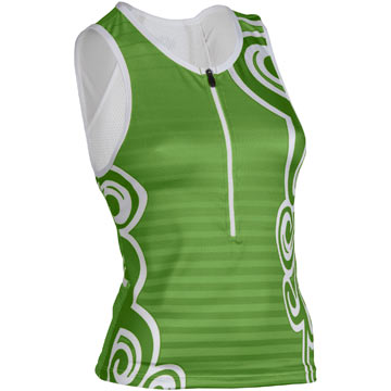 The Sugoi Women's Esther Tri Tank in Lime.