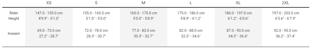 trek fx 1 size chart