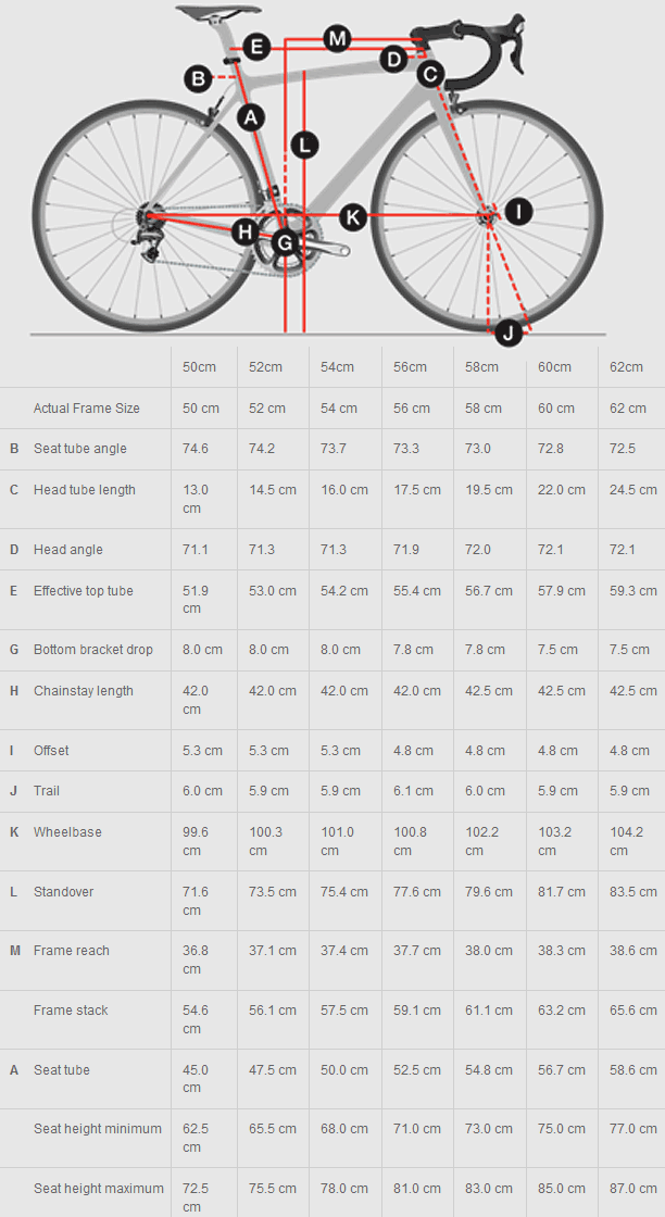 Trek 3500 Size Chart