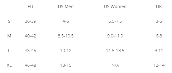 Trek sock sizing guide