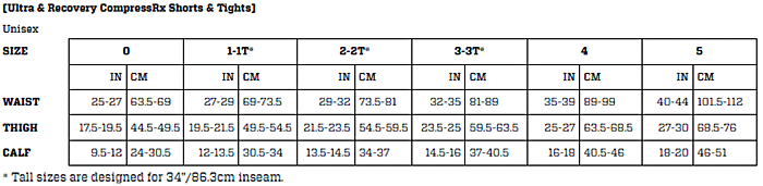 Zoot Compression Size Chart