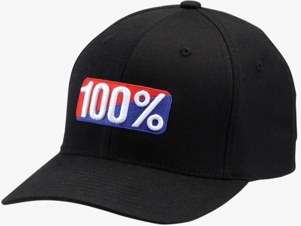 100% Classic X-Fit FlexFit Hat Color: Black