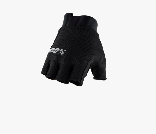 100% Exceeda Gel Short Finger Gloves Color: Solid Black