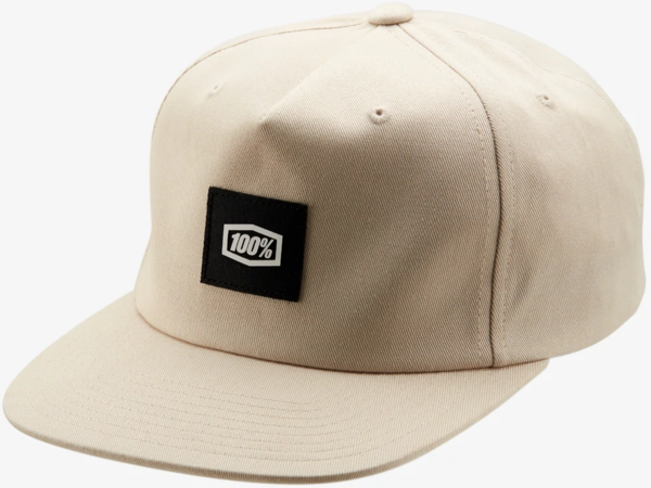 100% Lincoln Snapback Hat Color: Stone