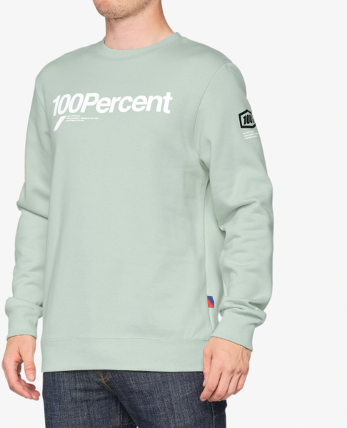 100% Manifesto Crewneck Sweatshirt Color: Pale Aqua