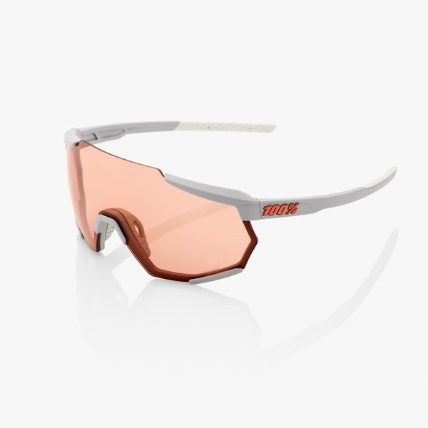 100% Racetrap Sunglasses Color | Lens: Soft Tact Stone Grey | HiPER Coral|Clear