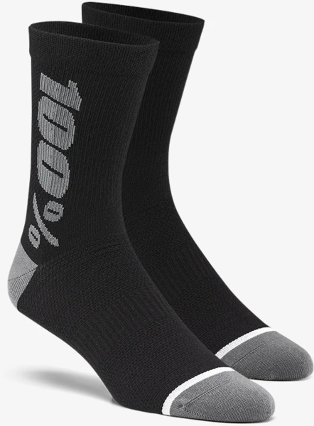 100% Rythym Merino Performance Socks Color: Black/Grey