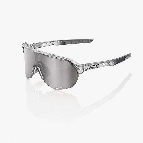 100% Percent S2 Sunglasses Polished Translucent Grey HIPER Silver Mirror Lens 