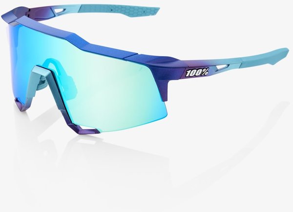 100% SPEEDTRAP Cycling UV Sunglasses MAT METALLIC INTO THE FADE/BLU TOPAZ MIRROR 