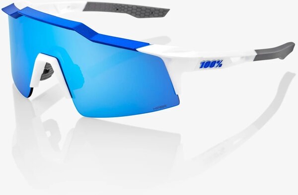 100% Speedcraft SL Color | Lens: Matte White/Metallic Blue | HiPER Blue Multilayer Mirror