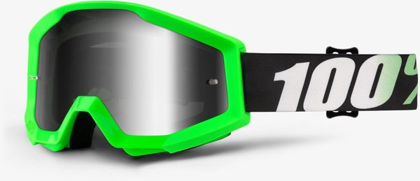 100% Adults Strata Motocross MX MTB Bike Goggles Equinox With Mirror Blue Lens 
