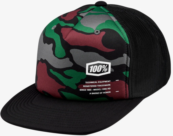 100% Trooper Youth Trucker Hat Color: Camo