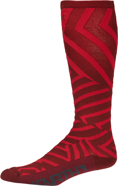 45NRTH Dazzle Midweight Knee High Wool Sock Color: Chili Pepper/Red