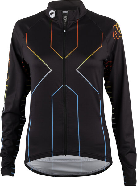 45NRTH Decade Women's Long Sleeve Jersey Color: Black/Red/Blue Gradient