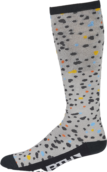 45NRTH Speck Heavyweight Knee High Wool Sock Color: Grey/Dark Blue