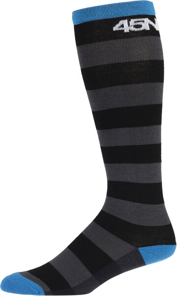 45NRTH Stripe Midweight Knee Wool Socks Color: Black