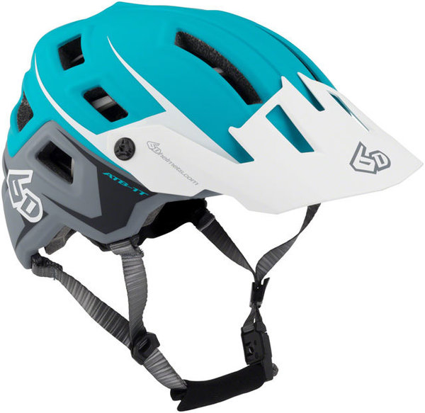 6D Helmets ATB-1T Evo Trail Helmet Color: Aqua/Gray Matte