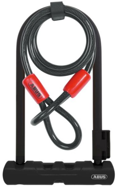 ABUS Ultra 410 Mini LS U-Lock (7-inch) + Cobra Cable Color: Black/Red