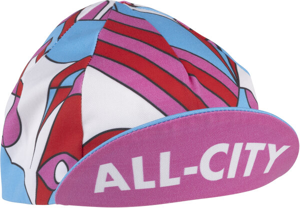 All-City Parthenon Party Cycling Cap Color: Pink/Red/Blue/Black