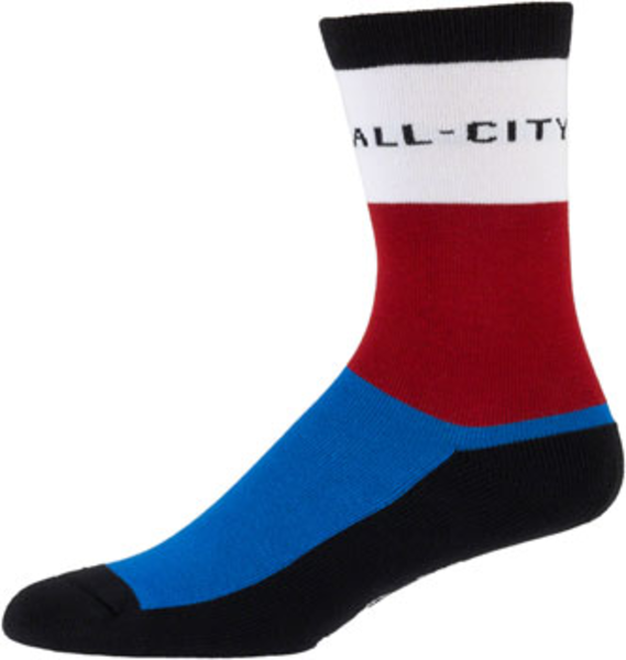 All-City Parthenon Party Sock Color: White/Red/Blue/Black